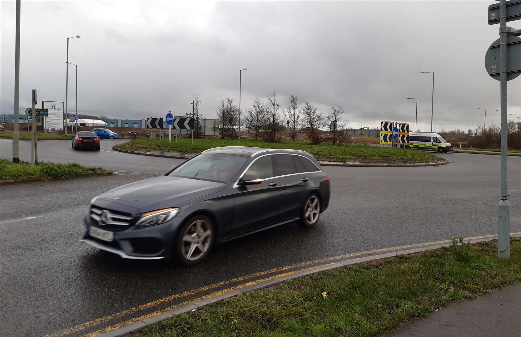 The roundabout is one of the busiest in Ashford, connecting the A2070 with the Orbital Park and Waterbrook Park estates