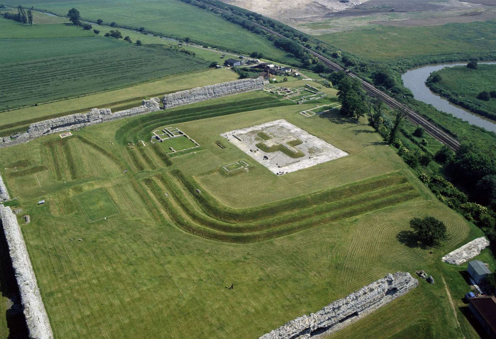An aerial view of Richborough Roman Fort. Picture: English Heritage