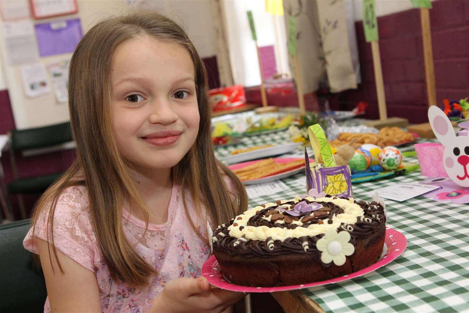 Aimee Edmunds, eight, with her Easter cake entry at the Eastchurch Gardening Society Spring Show
