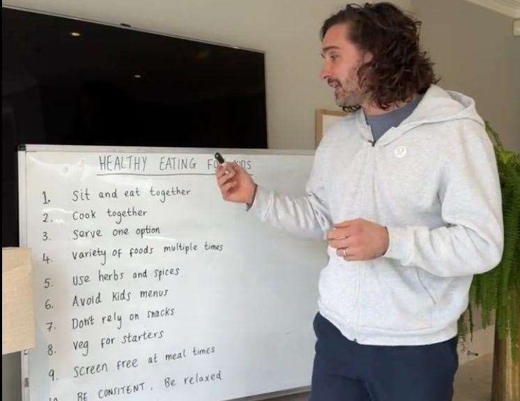 Joe Wicks also gives fitness and nutrition advice. Picture: Joe Wicks/Instagram