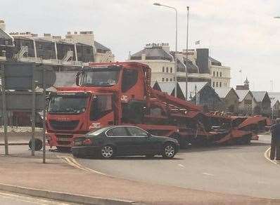 The incident involved a lorry and a green BMW. Picture: Kent 999s