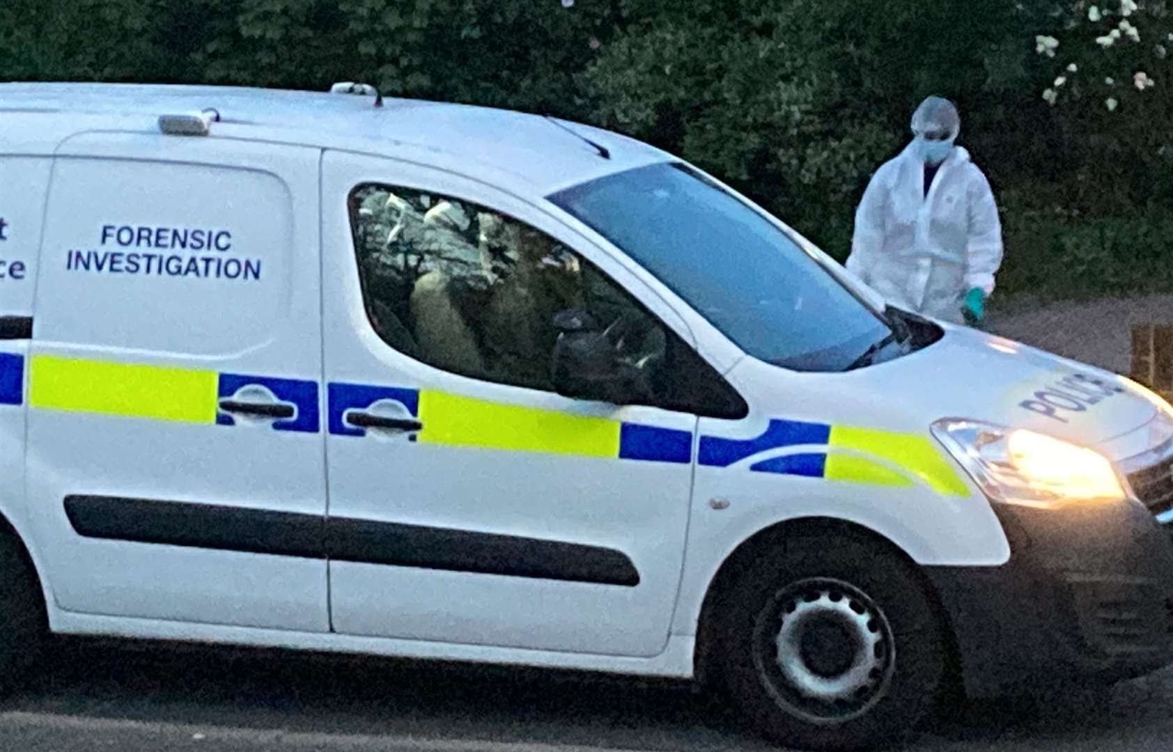 Police and forensics at the property on Sheppey