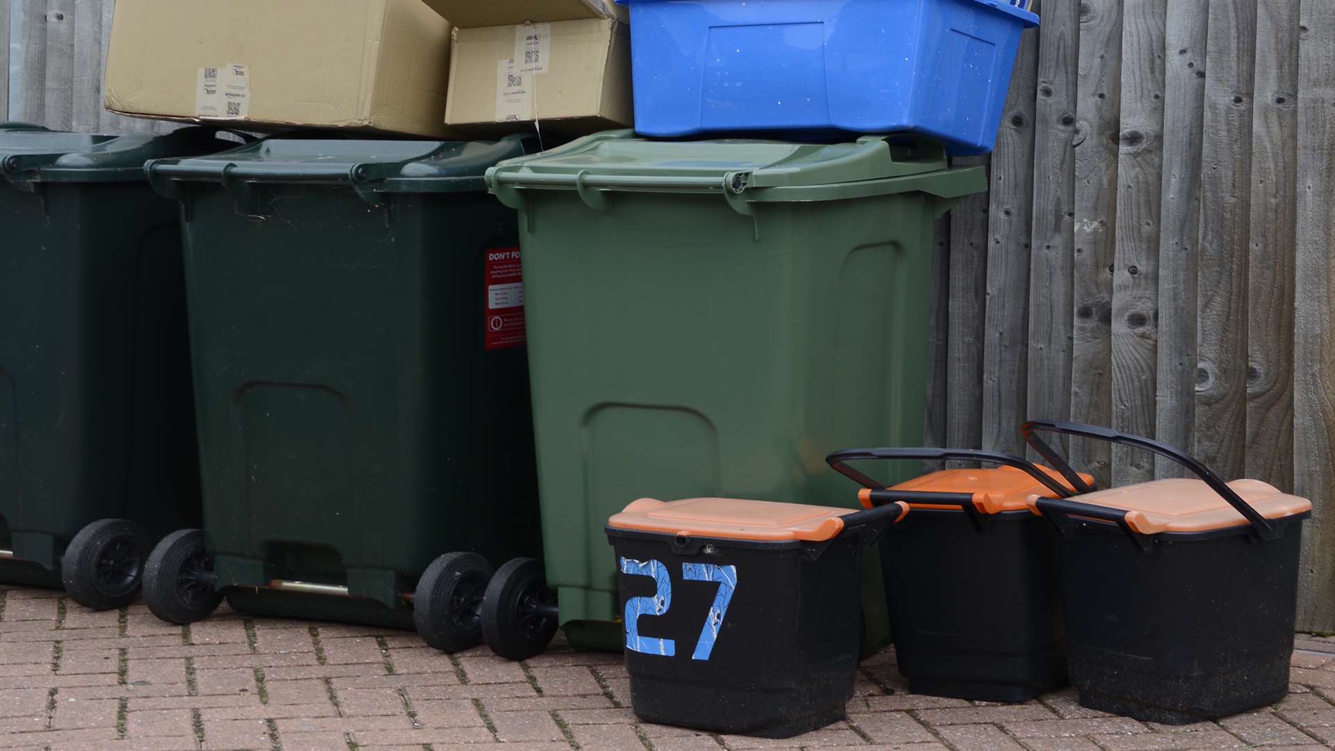 Labels were placed on the bins explaining why they weren't collected