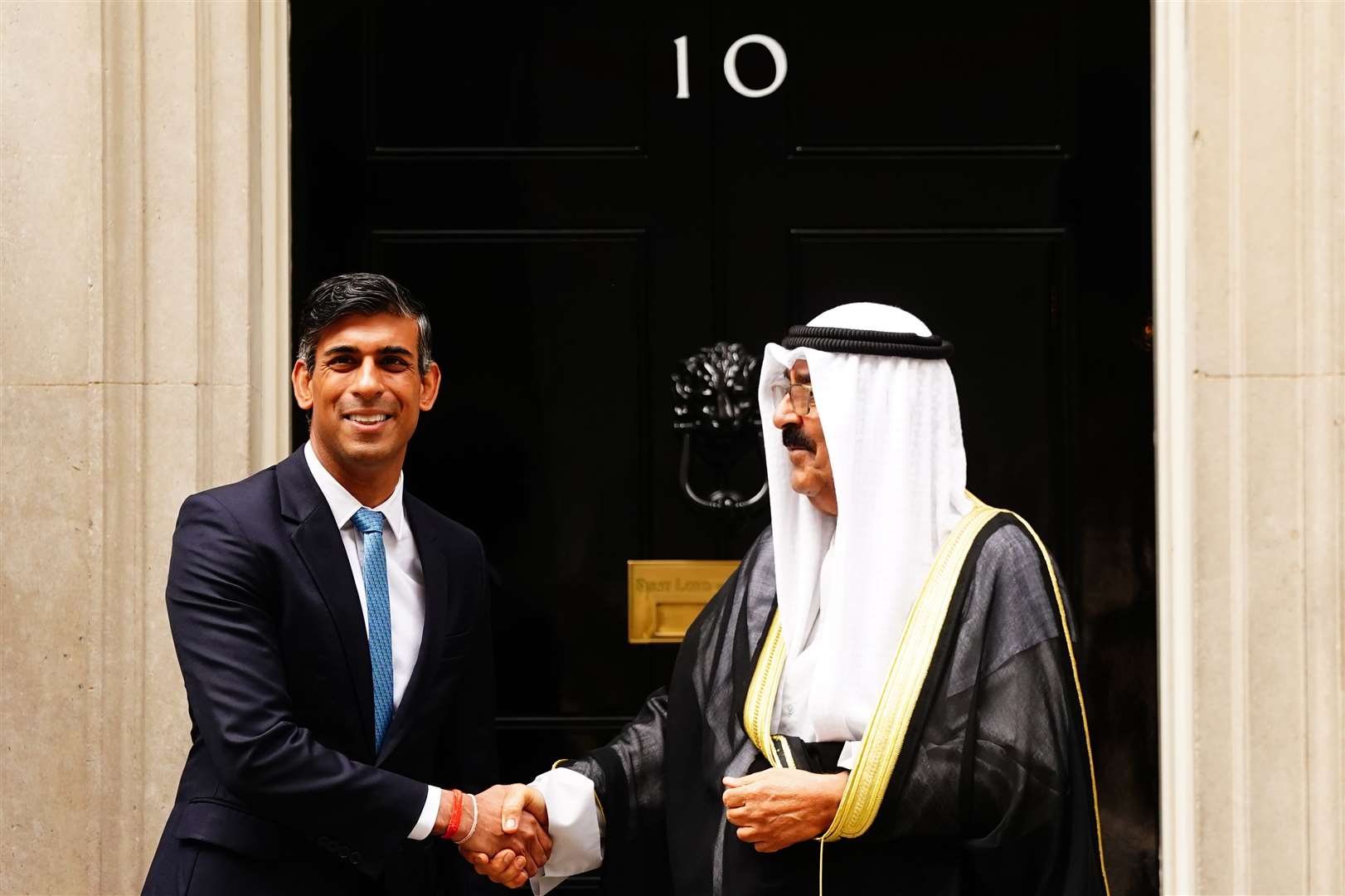 Prime Minister Rishi Sunak was back in London in the early afternoon for a meeting with the Crown Prince of Kuwait, Sheikh Meshal Al-Ahmad Al-Jaber Al-Sabah (Victoria Jones/PA)