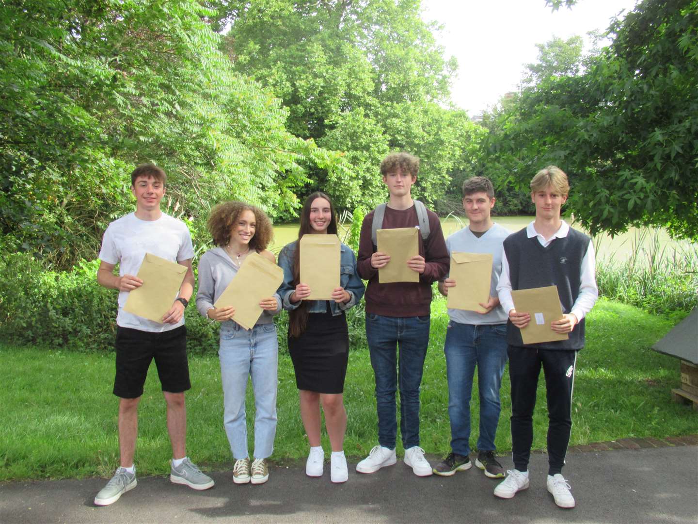 Pupils at Barton Court Grammar School in Canterbury receive their GCSE results