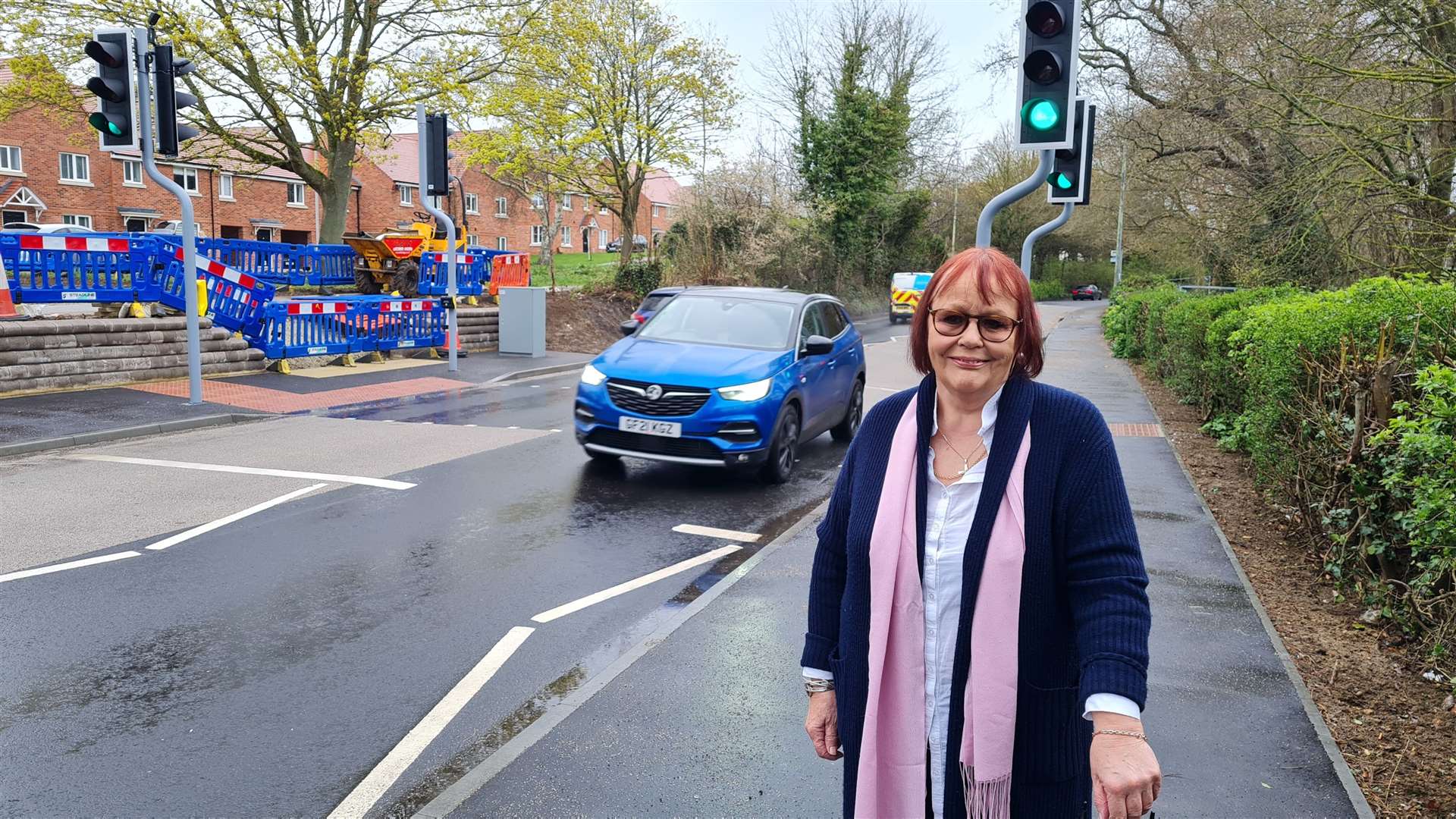 Ida Linfield at the new crossing in Littlebourne Road