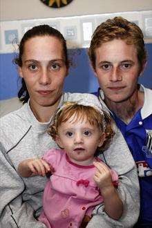 Alfie Page with fiance Kate Goss and daughter Lucy