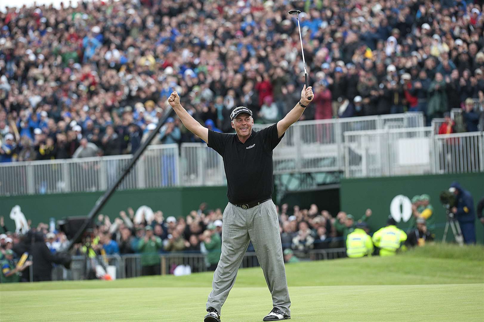 Darren Clarke celebrates his 2011 win in front of crowds at the Royal St George's. Picture: Barry Goodwin