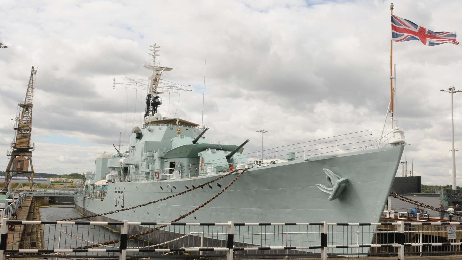 A Royal Naval ship at Chatham Historic Dockyard