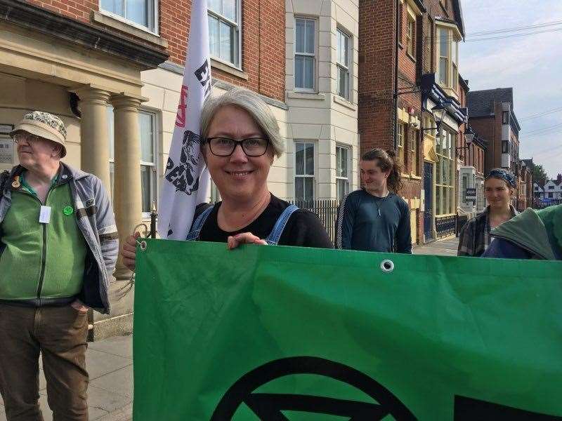 Fiona Kingsman, 52, taking part in the protest (10750083)