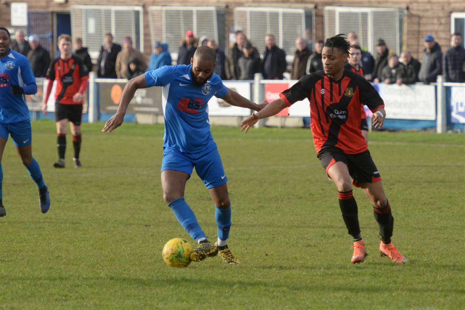 Herne Bay take on Sittingbourne in the Isthmian League before the shutdown Picture: Chris Davey