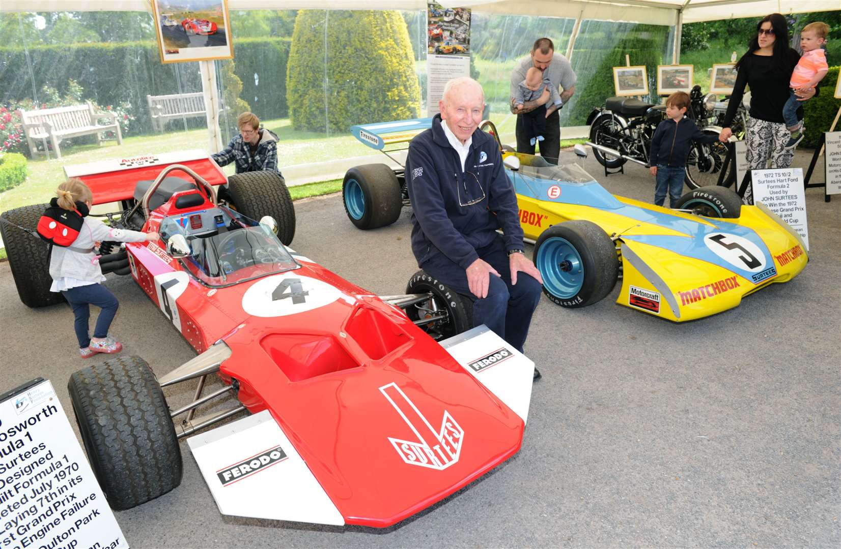 Surtees displayed his race cars and bikes at Hever Castle in 2015 to raise money for the Henry Surtees Foundation. Malvern says he "still had spanners in his hands until the end", replacing the magnesium wheels on the F1 cars in his collection. Picture: Simon Hildrew