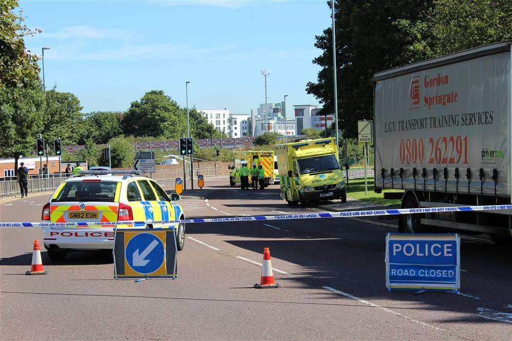 A man was killed after his bicycle was involved in a collision with a lorry in Gillingham