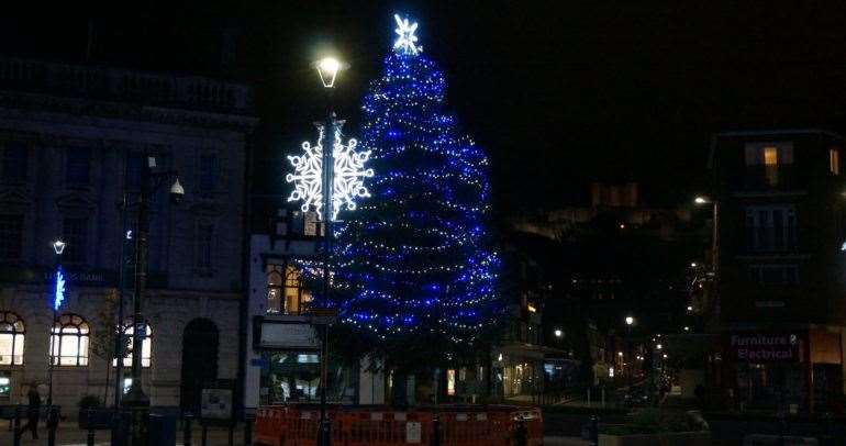 The newly-put up town centre Christmas tree. Picture:Dover Town Council. (43360933)