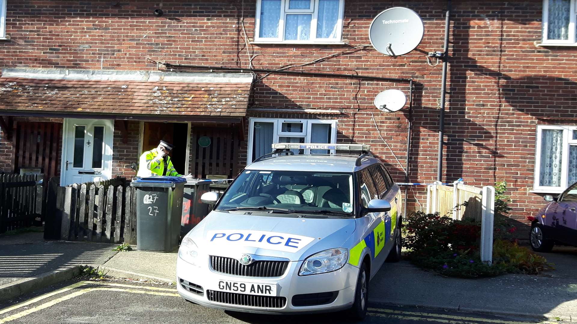 Police at the house in Edgar Road.