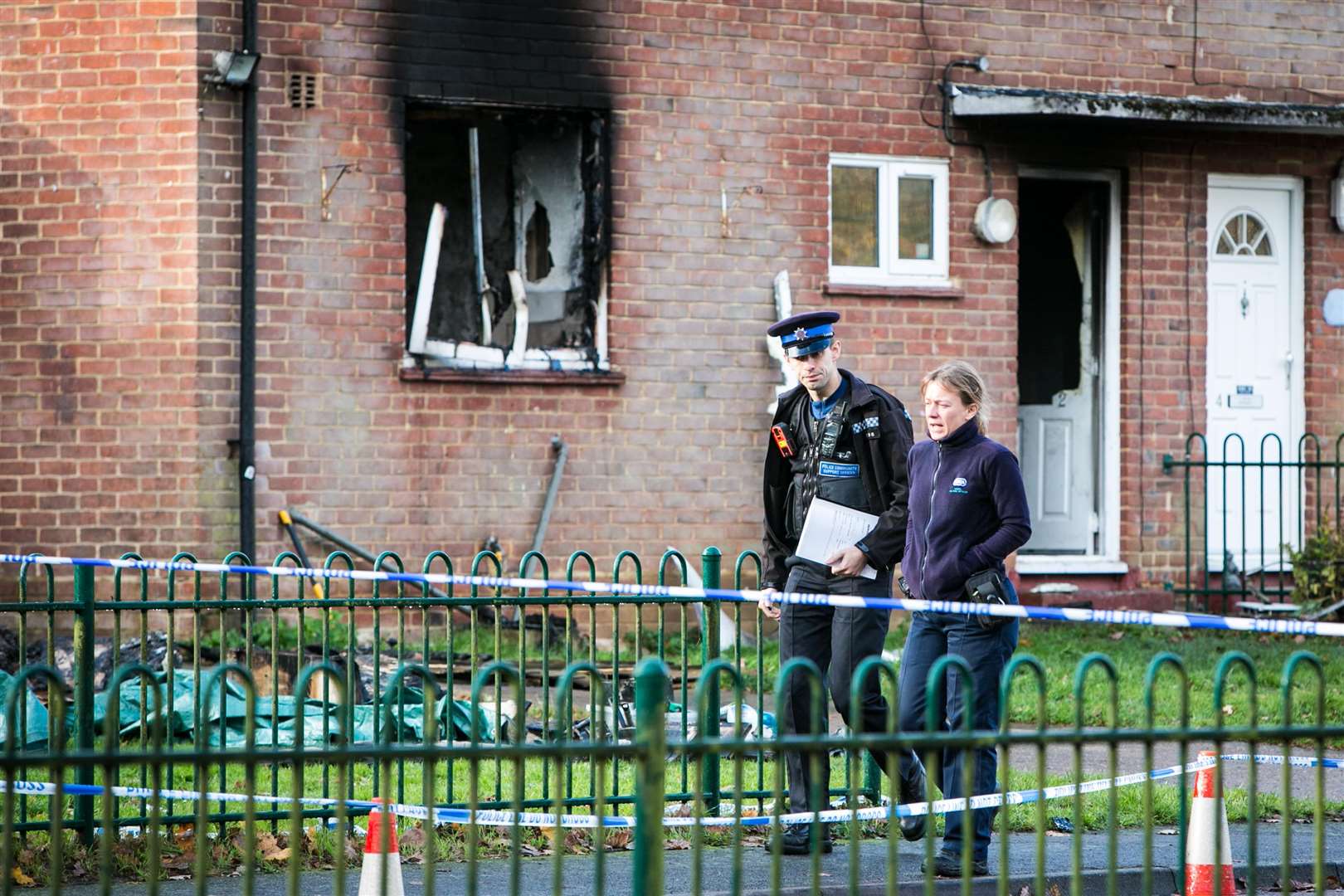 House fire and murder scene at Spitfire Road, West Malling. Picture: Matthew Walker. (5481357)