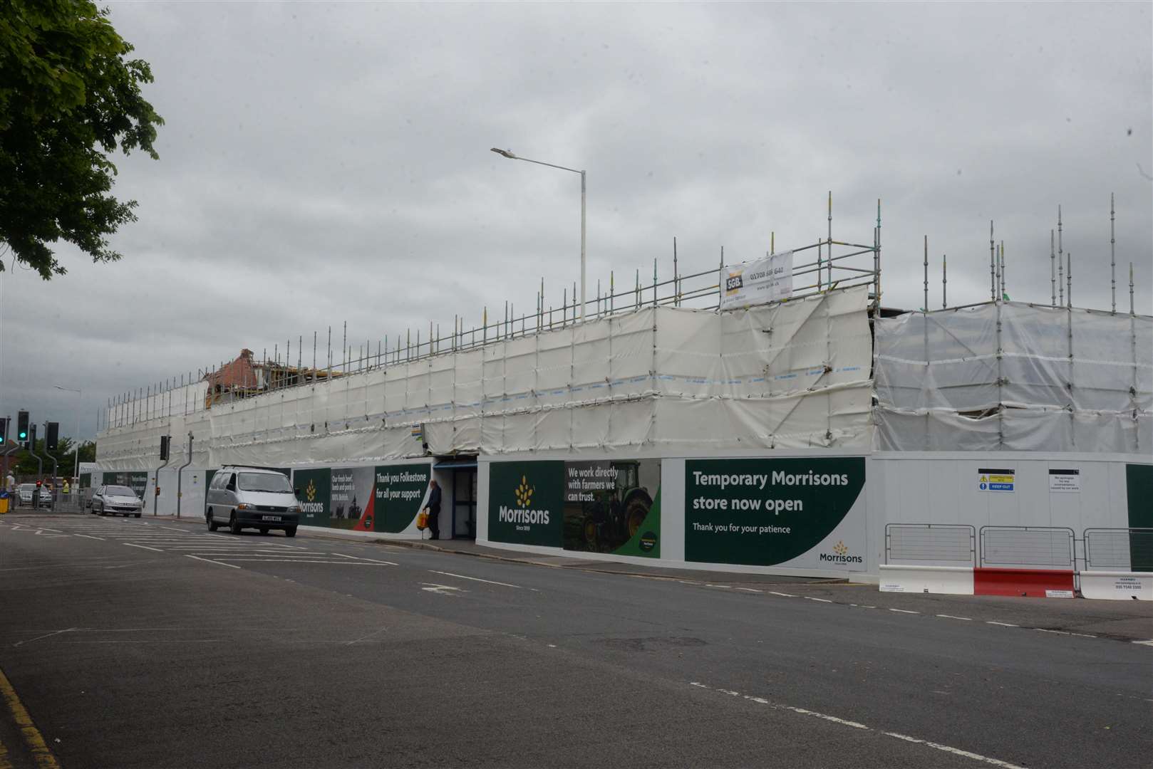 Work underway on the Morrisons in Cheriton Road, Folkestone. Picture: Chris Davey. (11550166)