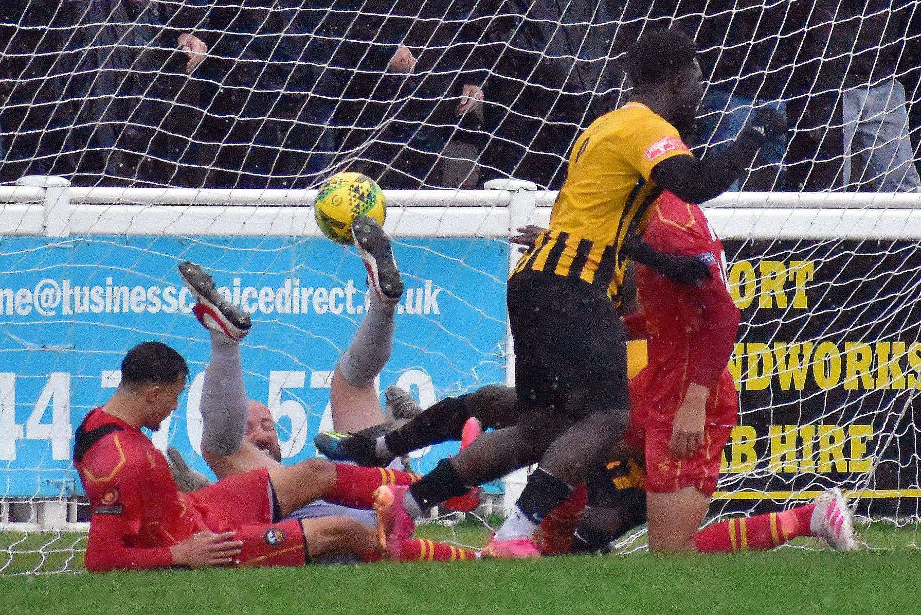 Yusuff's effort finds the back of the Gloucester City net. Picture: Randolph File