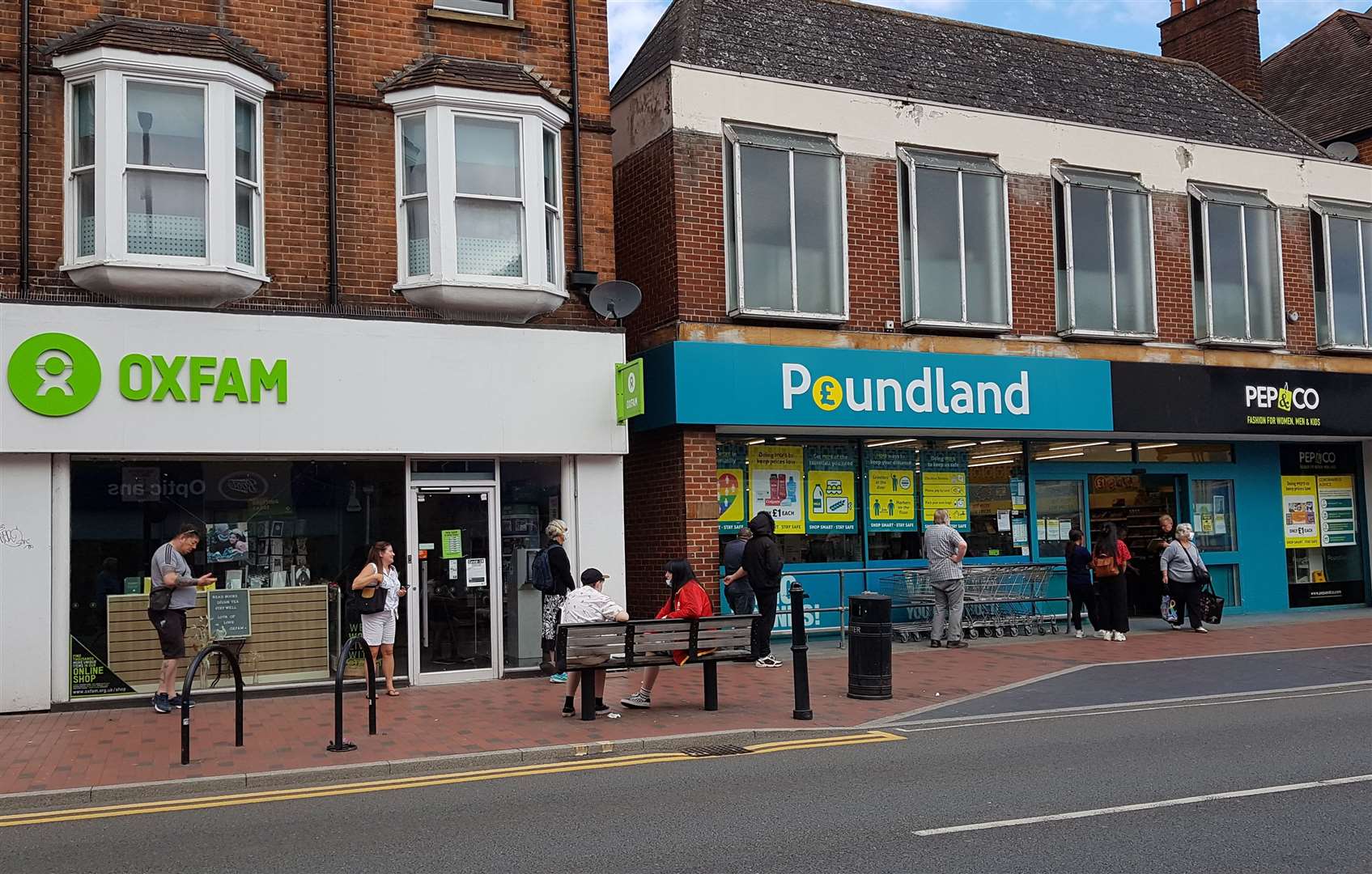 Shoppers queue for Poundland in Tonbridge