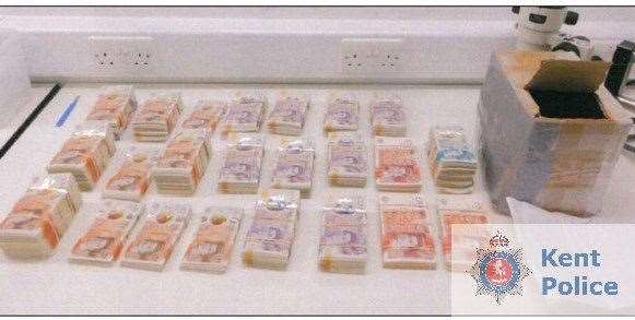 Cash seized during David Squires' arrest. Picture: Kent Police