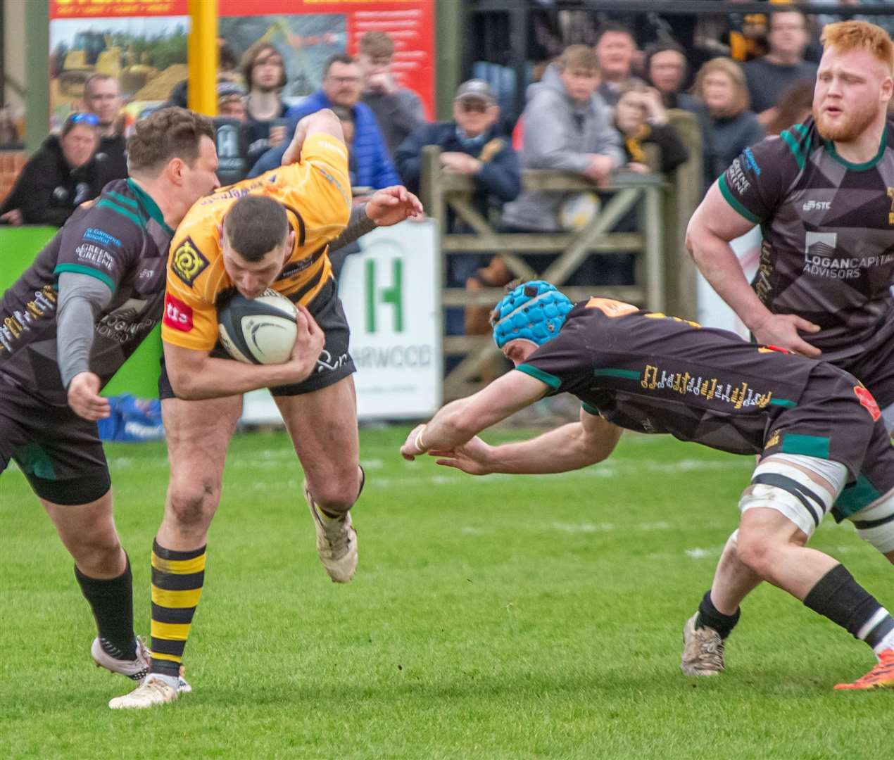 Frank Morgan in the thick of the action for Canterbury. Picture: Phillipa Hilton