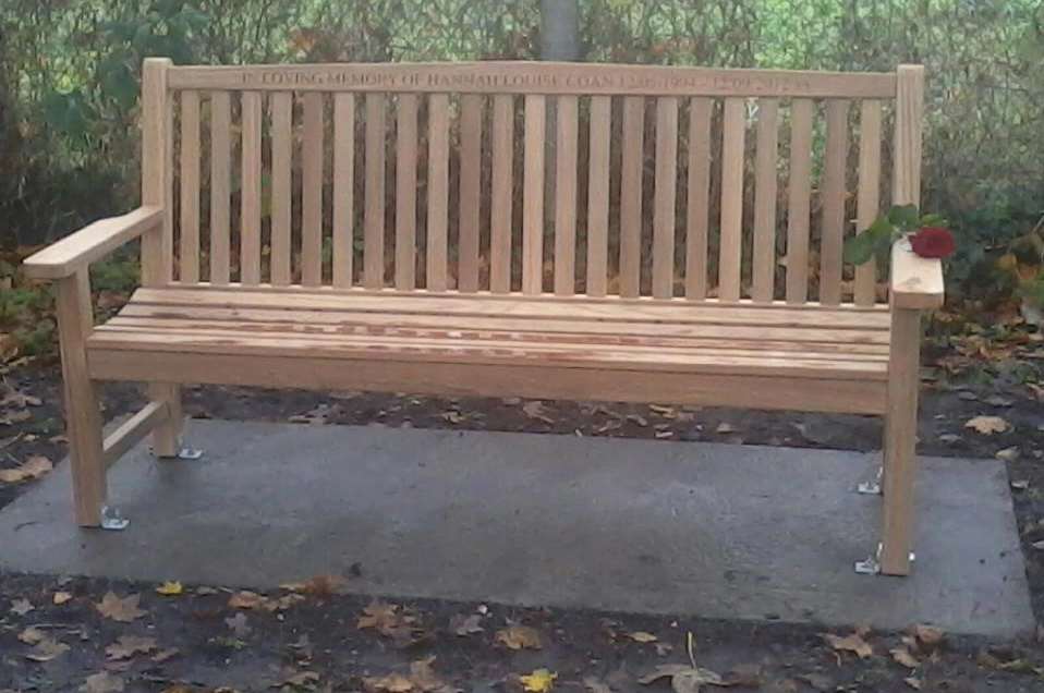The bench put up as a memorial to Hannah has now been removed
