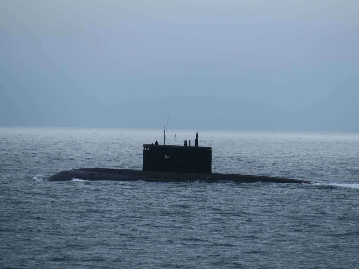 Russian submarine Krasnodar moved through the English Channel