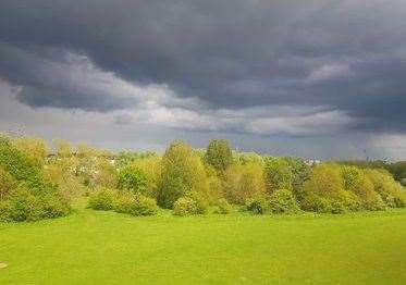 The dark sky over Victoria Park in Ashford. Picture: Maud RB
