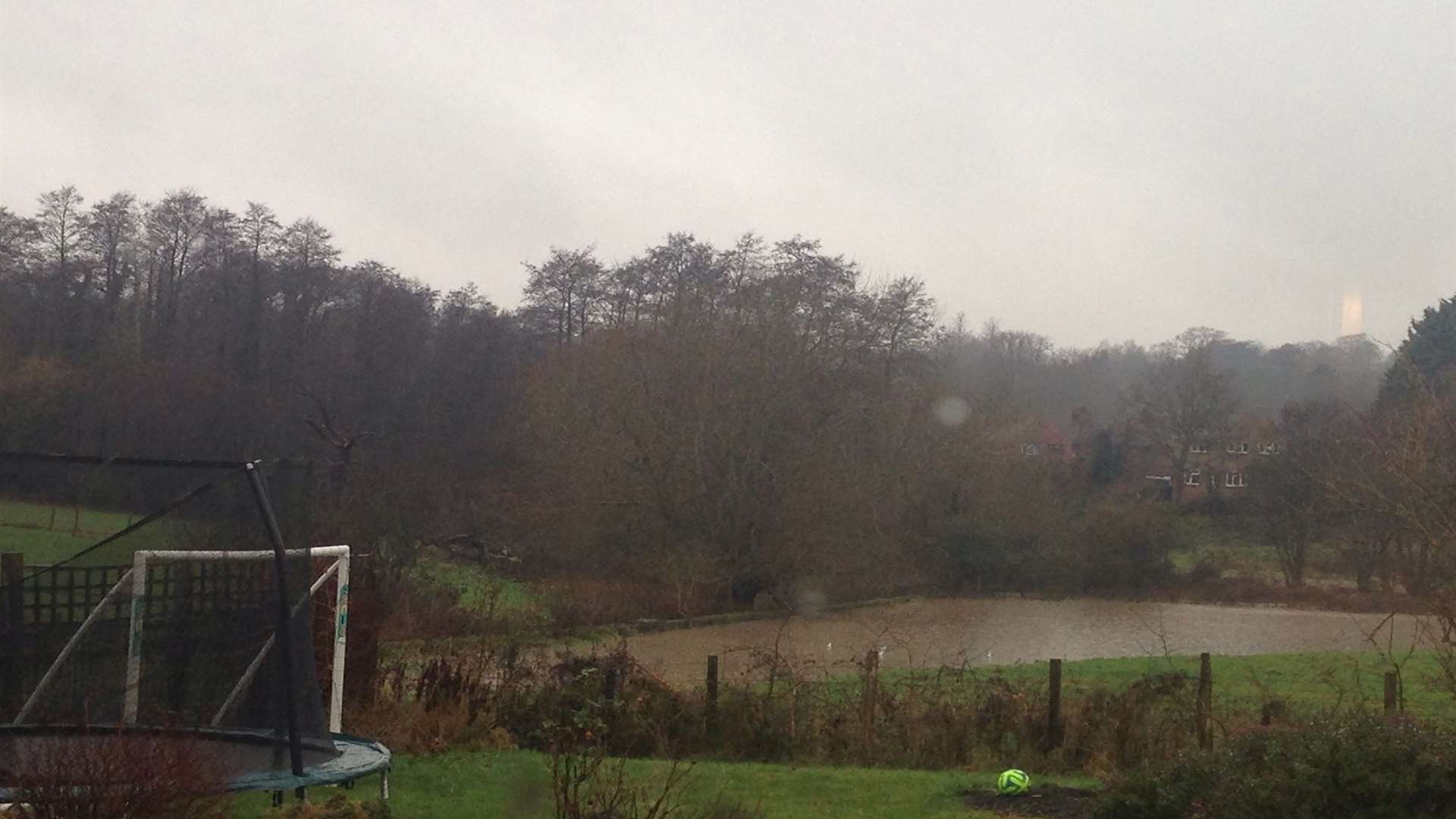 A view of the flooded site from a neighbouring property