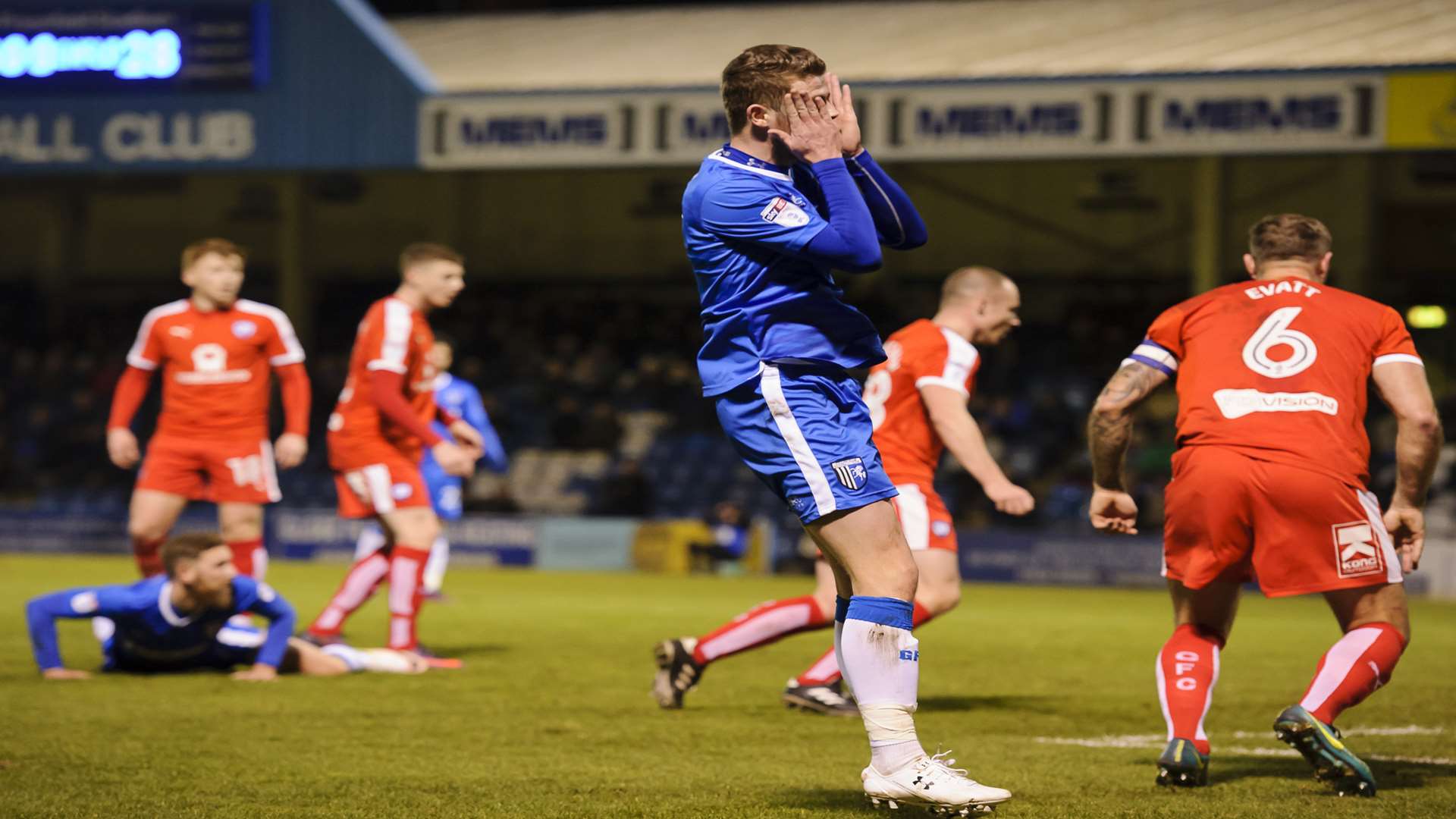 Rory Donnelly reacts after missing a chance Picture: Andy Payton