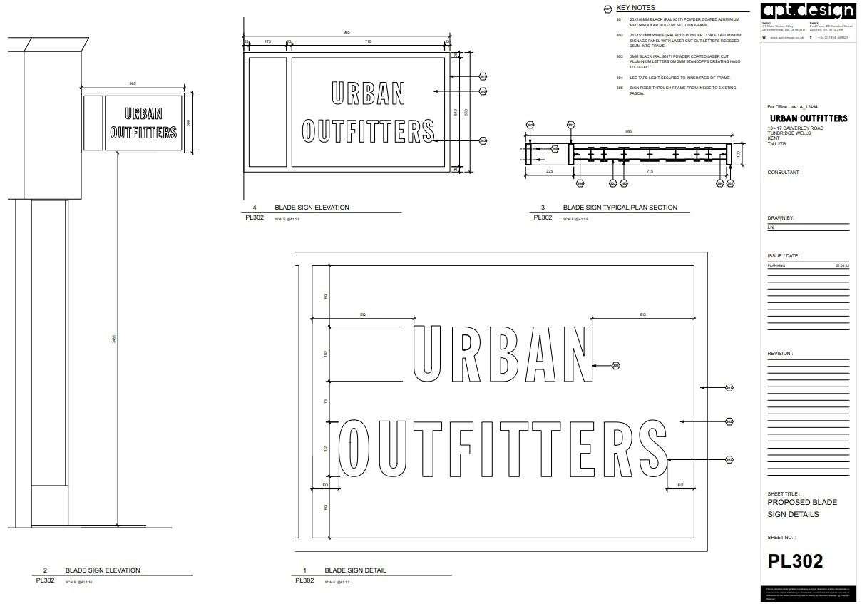 Urban Outfitters' sign plan