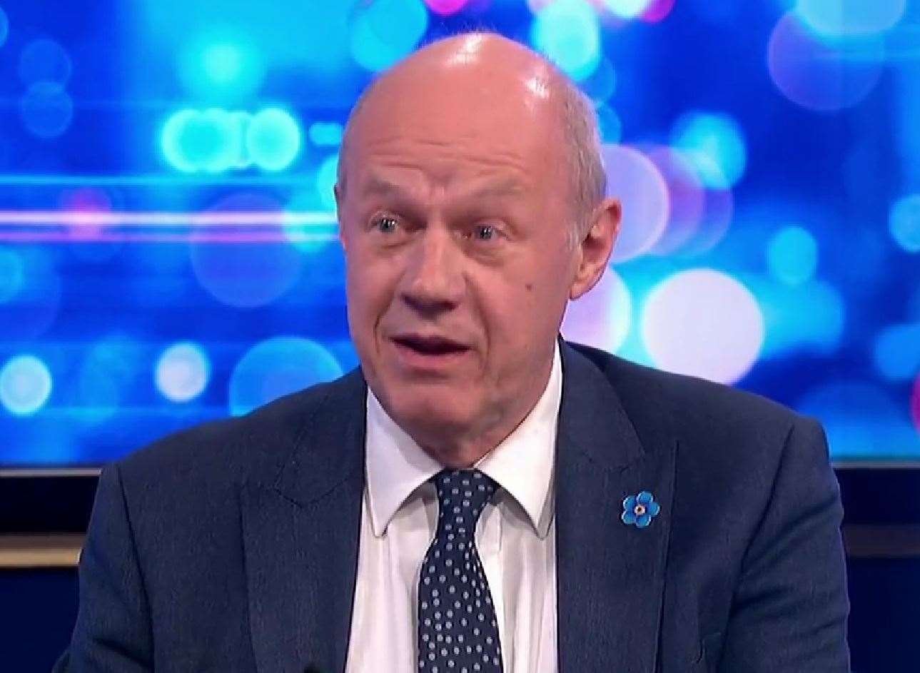 Ashford MP Damian Green speaking about swimming in sewage as a child on ITV's Peston show last night. Picture: ITV / Twitter