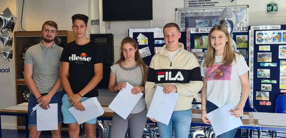 Students at Aylesford School celebrate their A-level results Picture: Aylesford School