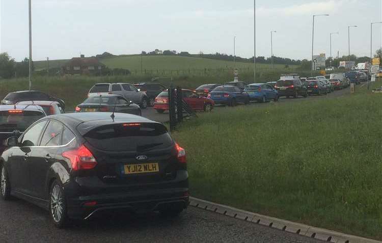 Queues are not unusual at Cowstead Corner on the Isle of Sheppey, especially at peak times