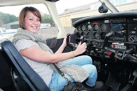 Carrie Clark at the controls