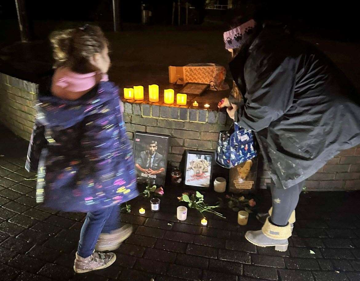 Forty people gathered in Pencester Gardens on Monday evening to mourn the death of the canines. Picture: Lee Sansum