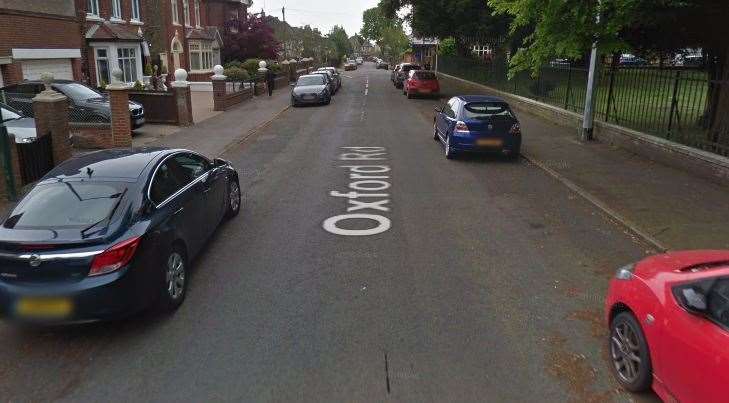 The incident happened in Oxford Road, Gillingham, in May. Picture: Google Maps (15120514)
