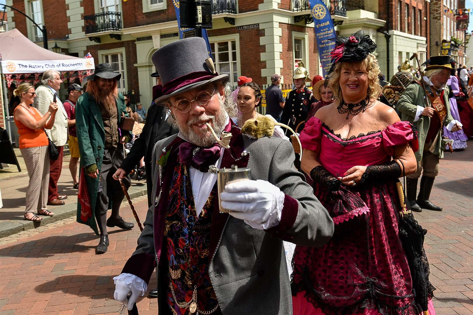 Parade through Rochester for the Dickens Festival in 2019