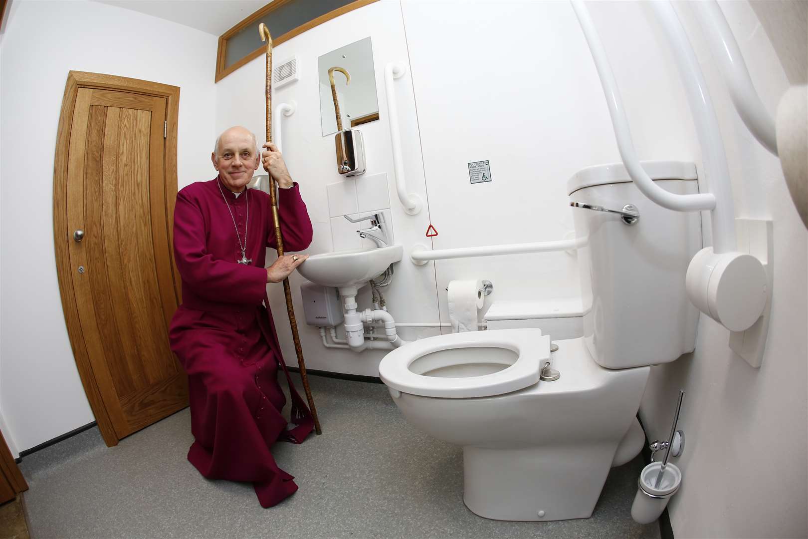 Bishop of Dover Trevor Wilmott blessing the loo at St Mary's Church