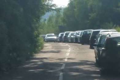 Cars parked in Halling, picture Claire Reynolds.