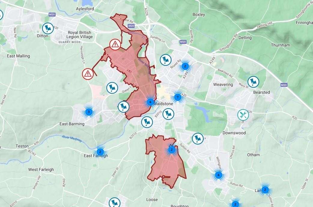 Several areas in Maidstone have been affected by a water outage. Picture: South East Water