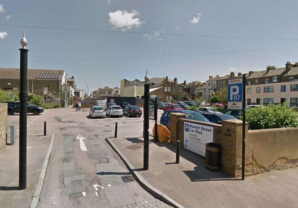 The incident happened in Market Street car park in Herne Bay, at night-time. Pic: Google Street View