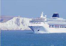 Cruise ship and the White Cliffs