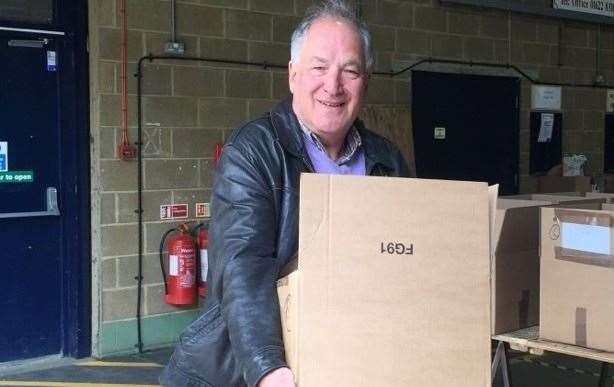 Nigel Harvey of Maidstone Riverside Rotary Club has been helping deliver food parcels