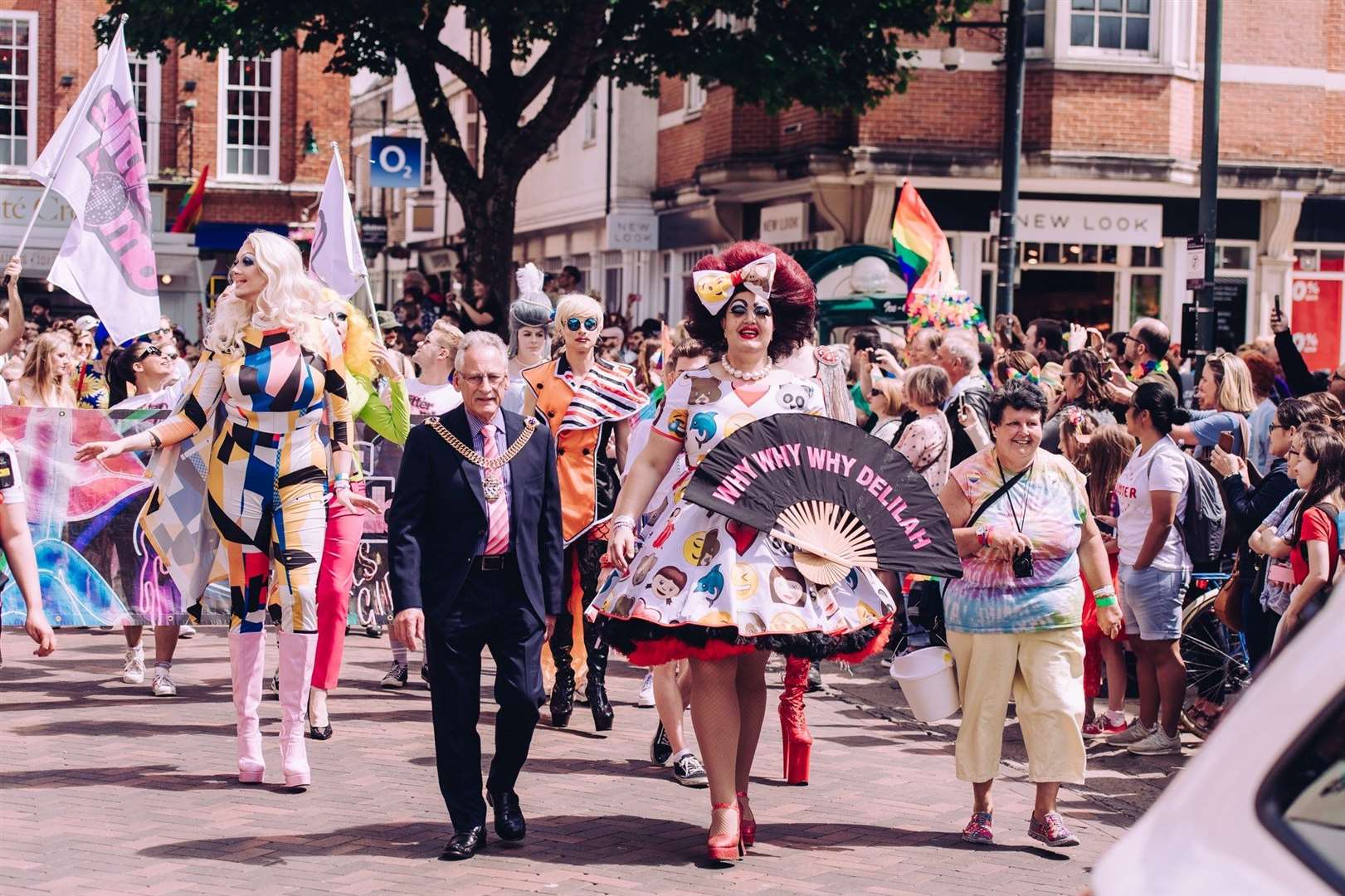 A previous Canterbury Pride makes its way through the streets