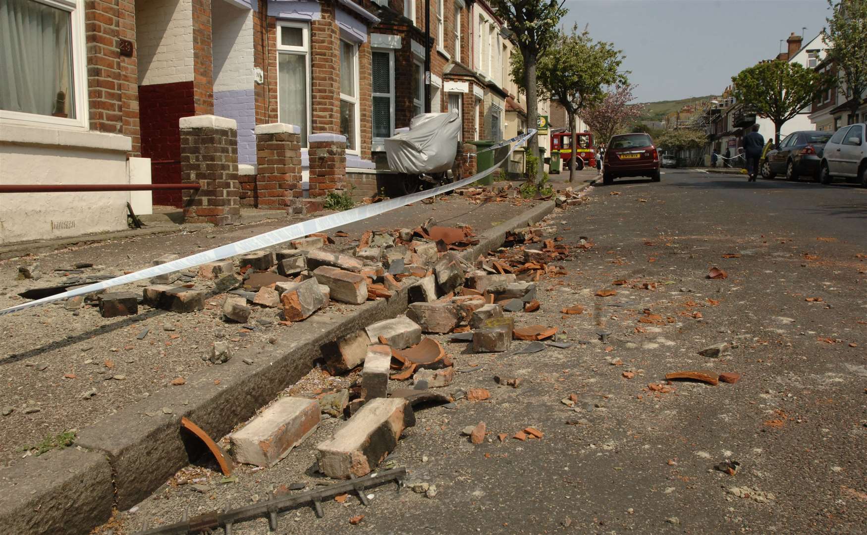 Rubble was left scattered on the floor following the earthquake in Folkestone. Picture: Paul Dennis