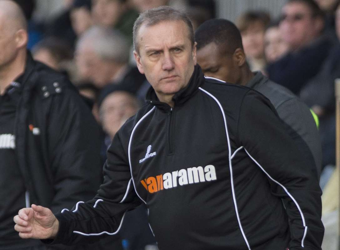Dartford boss Tony Burman has a word in the ear of Lee Noble Picture: Andy Payton