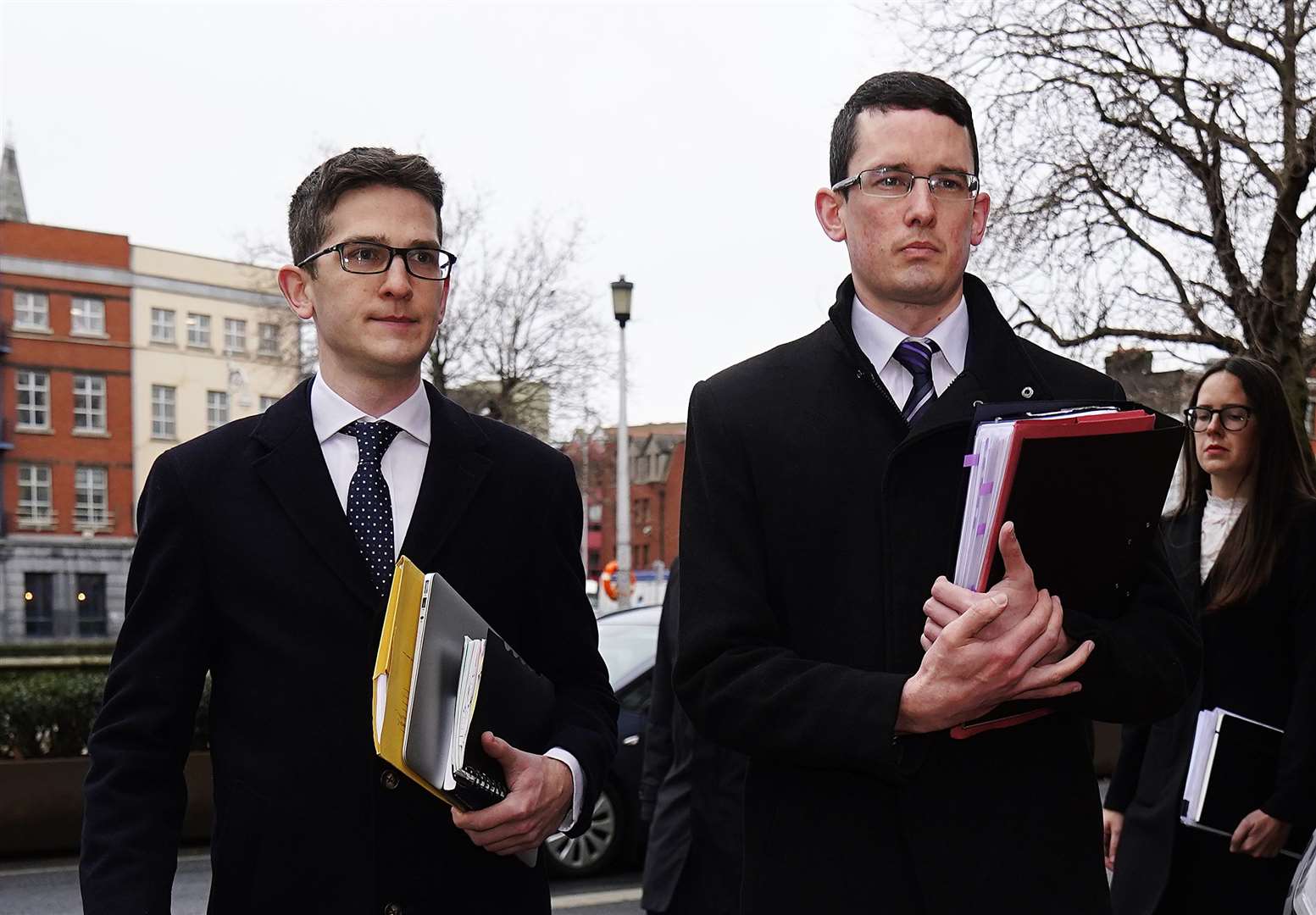 Enoch Burke (right) accompanied by his brother Isaac arriving at the Court of Appeal in Dublin (Brian Lawless/PA)