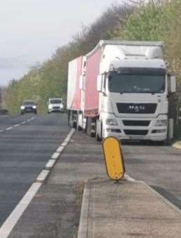 This driver parked with 1m of his HGV sticking out into the dual carriageway