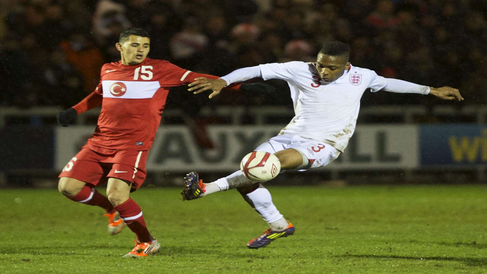 Aswad Thomas playing for England C against Turkey at Princes Park in 2013 Picture: Andy Payton
